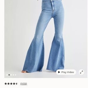 Free People Just Float On Flare jeans   Size 30.  Never worn.  Frayed hem.